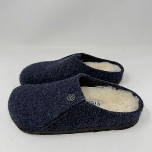 Birkenstock Zermatt Outdoor Slipper Shoes Shearling Lined Blue 33 Kids 1.5/2 US
